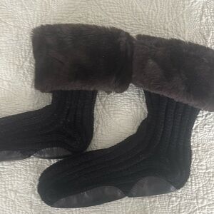Black slipper socks. EUC.